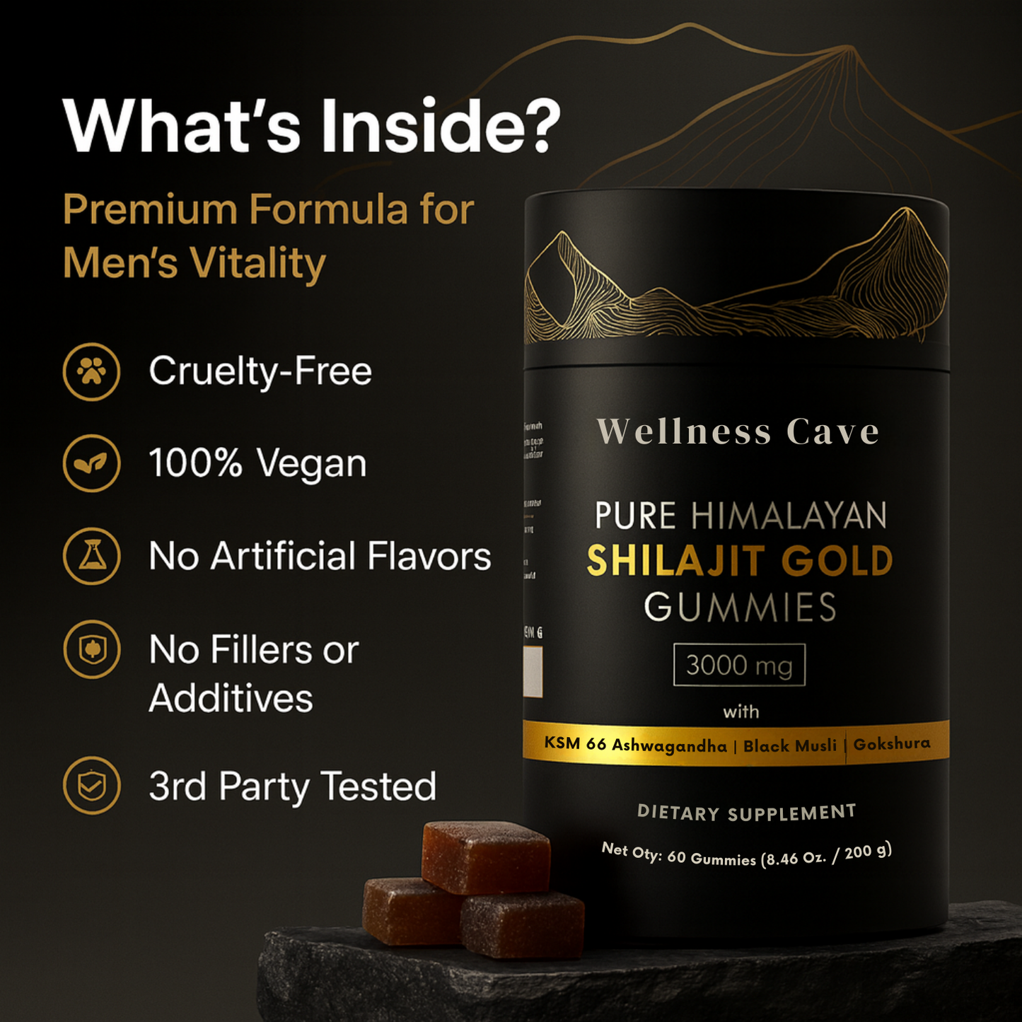 Wellness Cave™ - Pure Himalayan Shilajit Gold Gummies