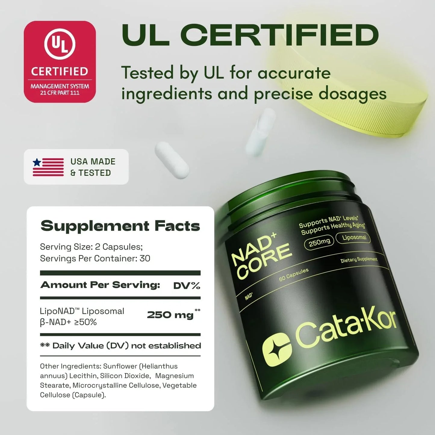WellnessCave™ Cata-Kor NAD+ Anti-Aging Supplement