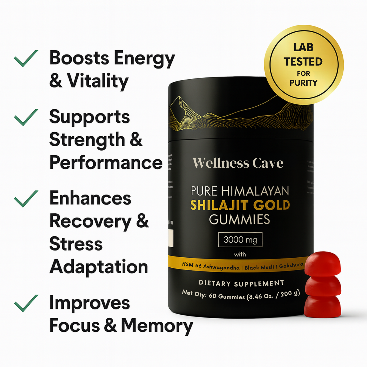 Wellness Cave™ - Pure Himalayan Shilajit Gold Gummies