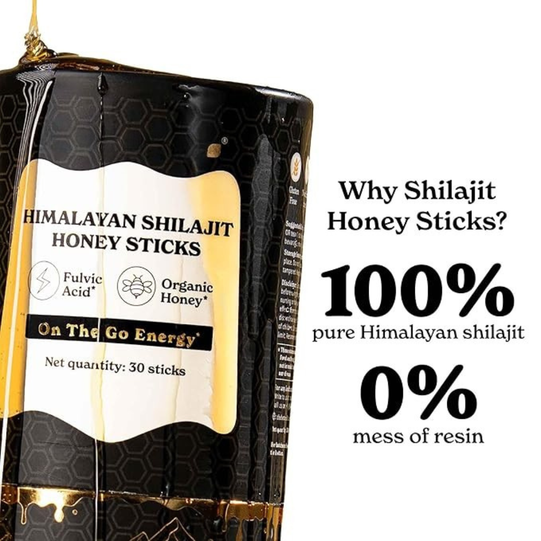 WellnessCave™ Pure Shilajit Honey Sticks
