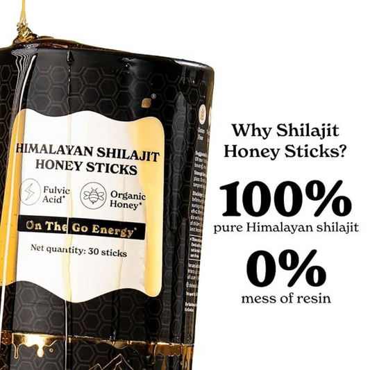 WellnessCave™ Pure Shilajit Honey Sticks